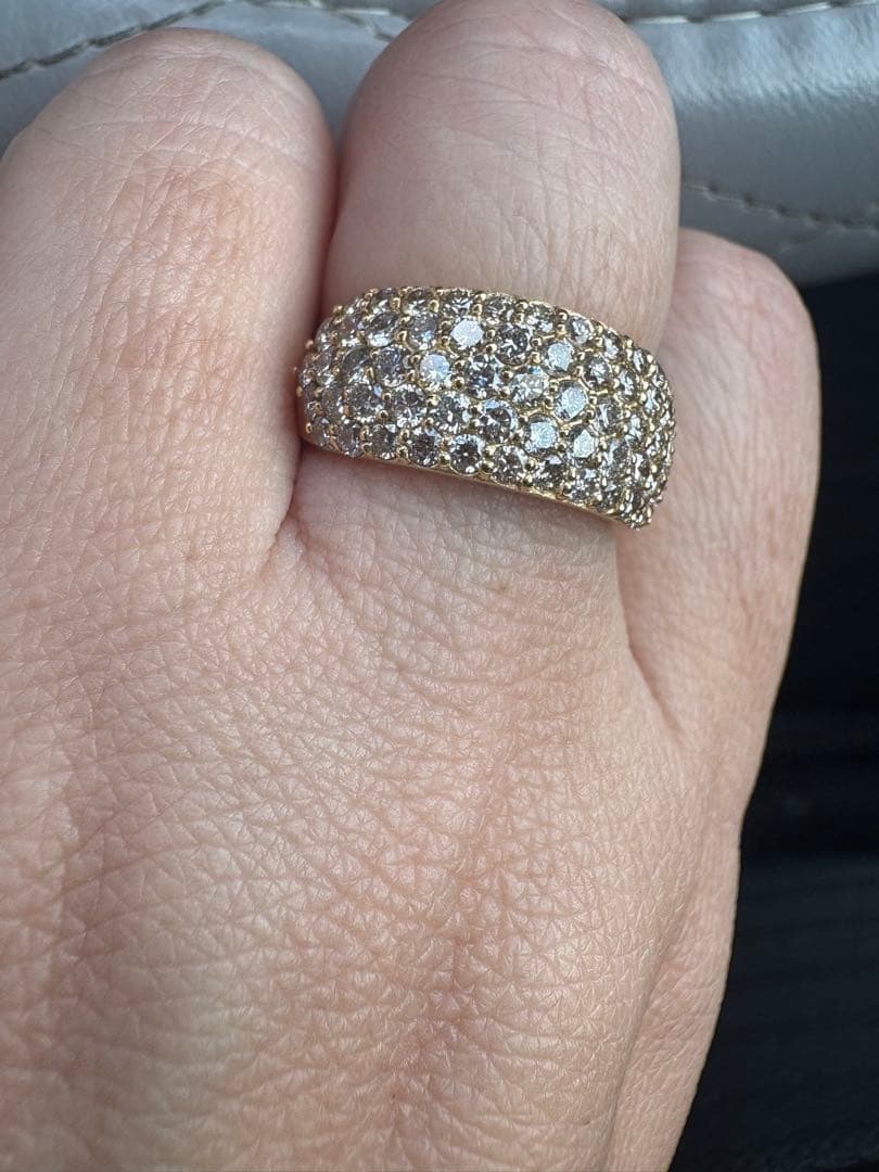 18金 YG2ctダイアモンドパヴェリング14号⭐︎H&C⭐︎土曜、日曜限定