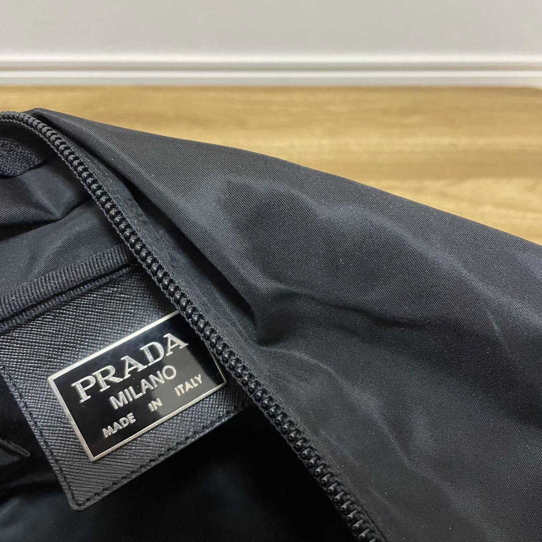 《美品》PRADA（プラダ）ナイロン×レザー ボストンバッグ ブラック 黒