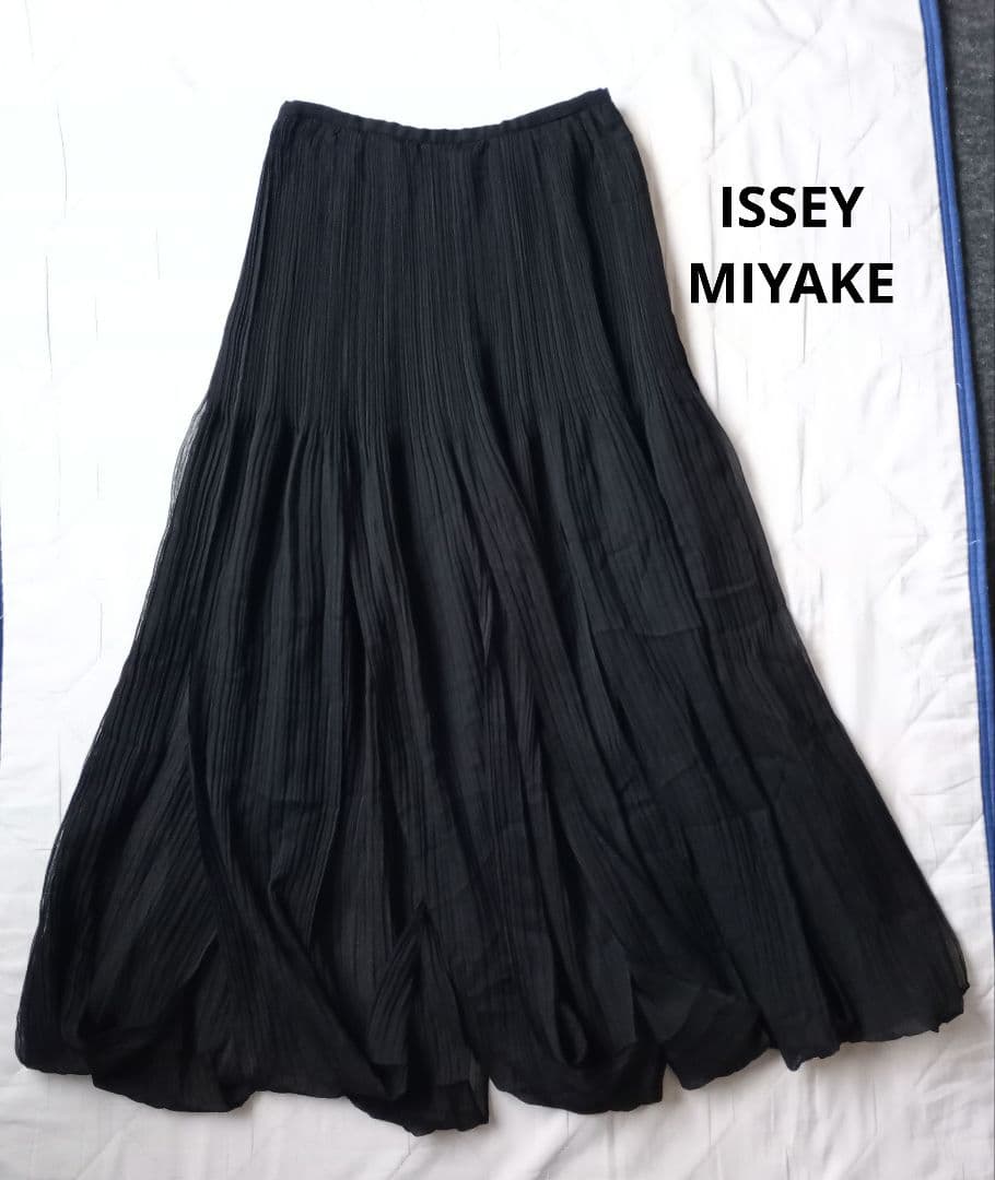ISSEY MIYAKE　スカート　チュールプリーツ　マキシ丈　日本製　花びら