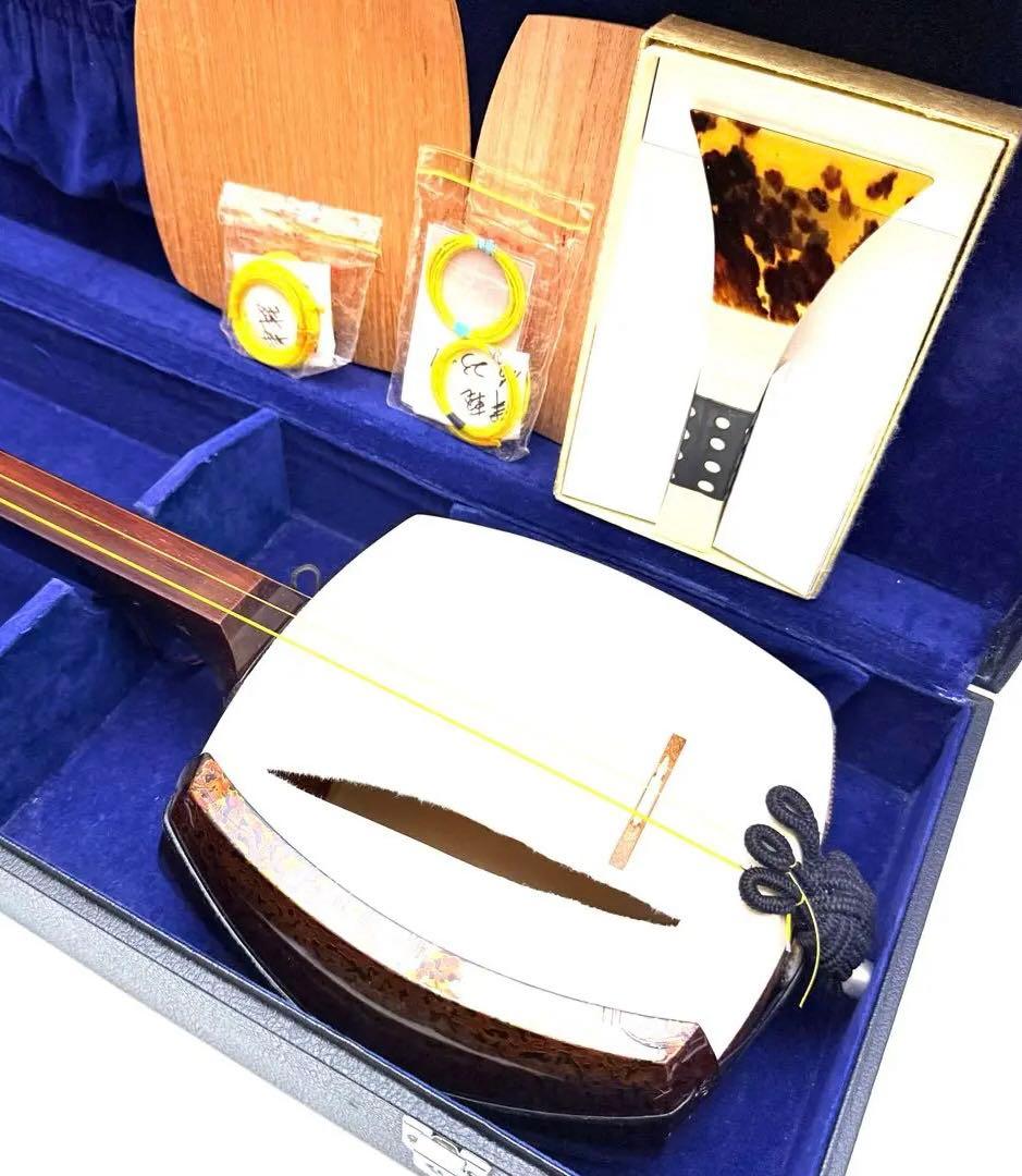 津軽三味線 高級三味線 太棹 犬皮 二本溝 金細　東さわり