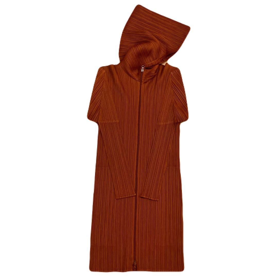 美品　PLEATS PLEASE プリーツプリーズ　ワインレッド　パーカー