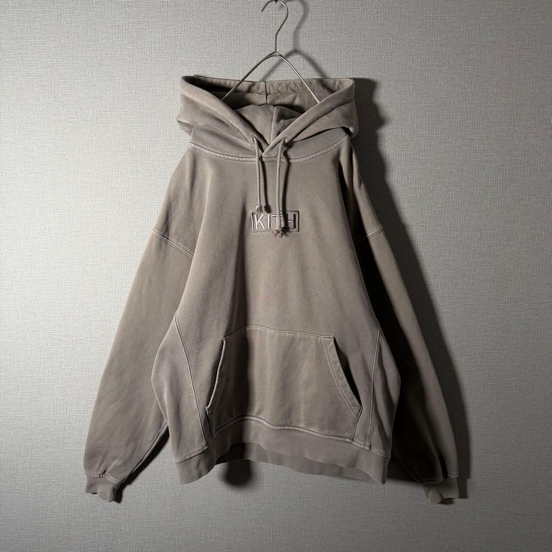 完売モデル☆KITH キス パーカー フーディ ボックスロゴ オリーブ M〜L