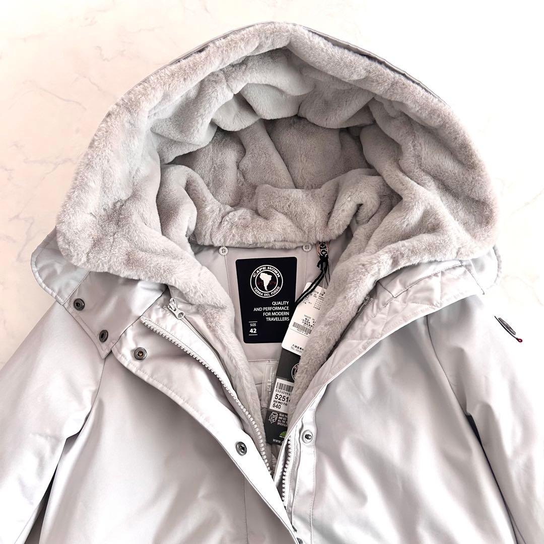 タグ付 ケープホーン エコダウンジャケット REMOTA ファー 42 グレー