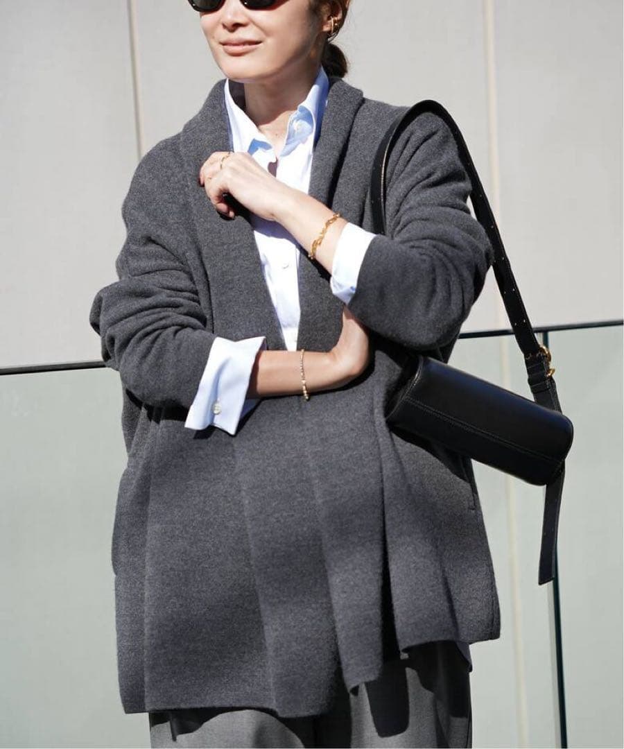 Deuxieme Classe スムース ニットガウン ショートコート