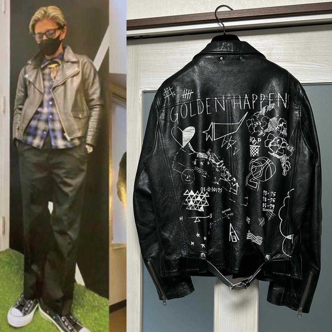 キムタク 着 GOLDEN GOOSE ダブルライダースジャケット XXS牛革 - メルカリ