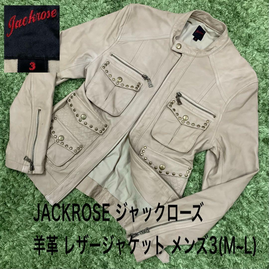 じっぽー様 ジャックローズ 羊革 レザージャケット メンズ3(M~L)
