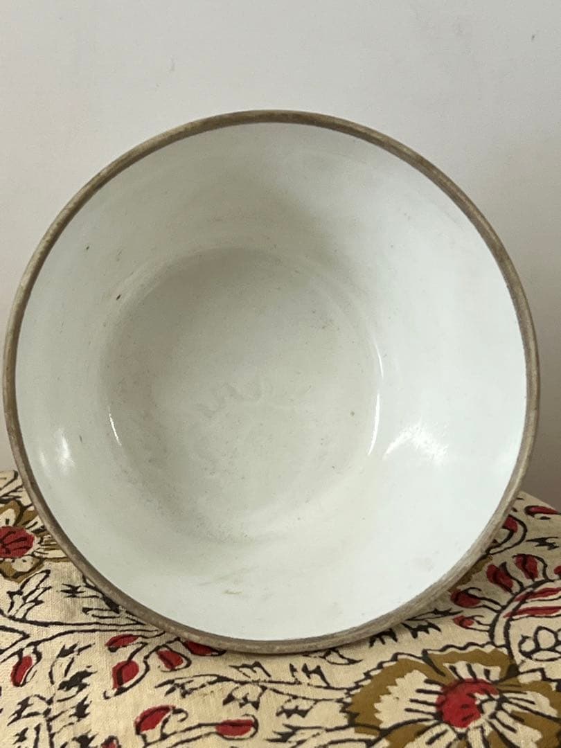 古美術• 手描粉彩山水人物水盂•【大清道光年製】在銘 • 時代物 XG55