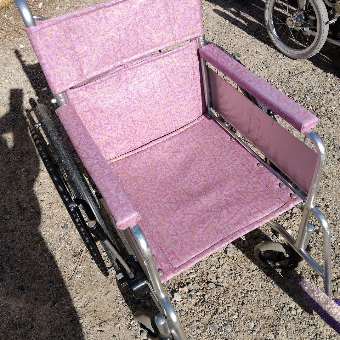 自走用車椅子 花柄 ピンク