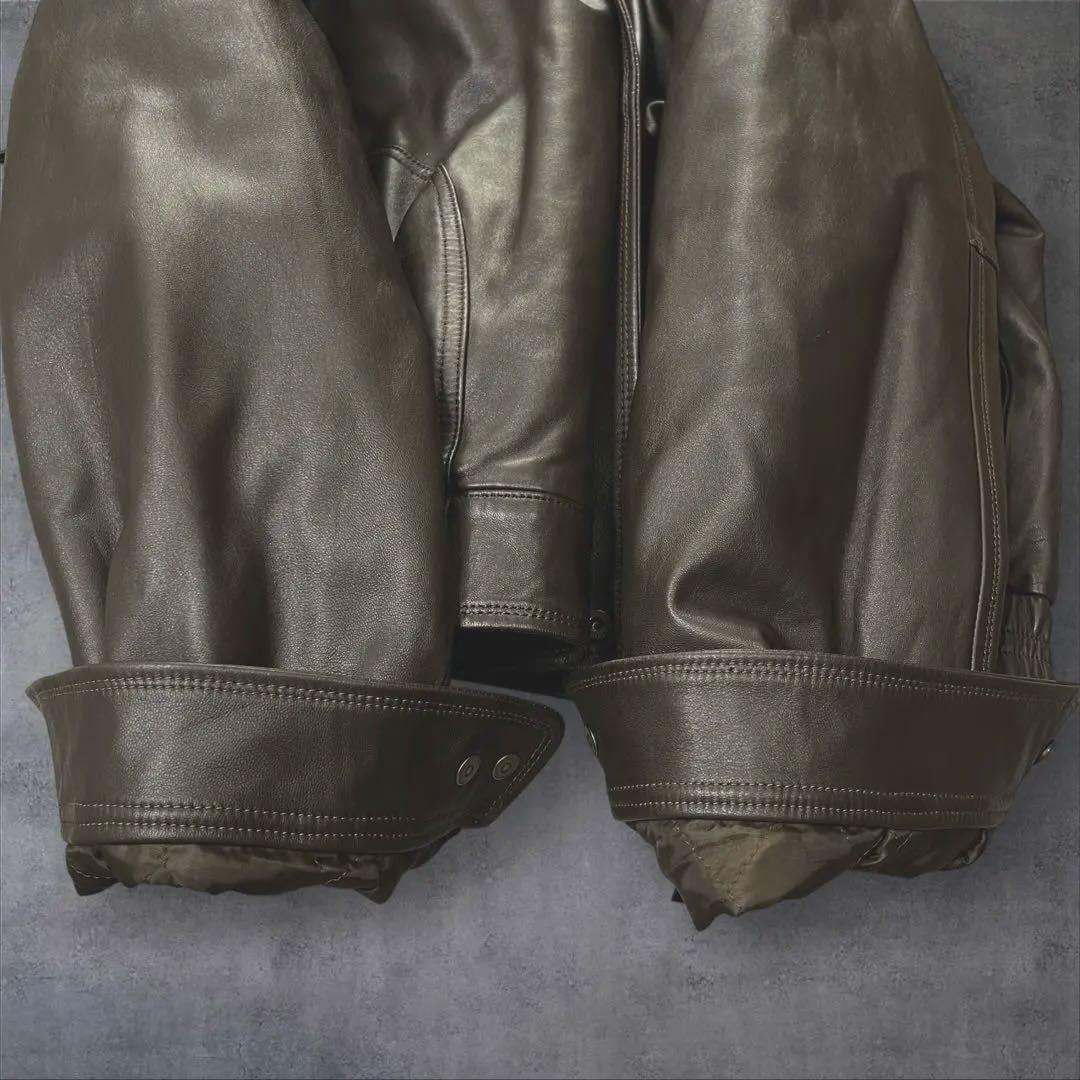 美品】 ピエールバルマン レザーブルゾン ラムレザー 短丈 ブラウン