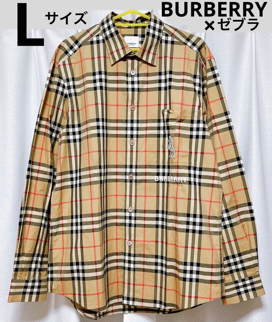Lサイズ☆ゼブラ アップリケ☆ BURBERRY 長袖シャツ - メルカリ