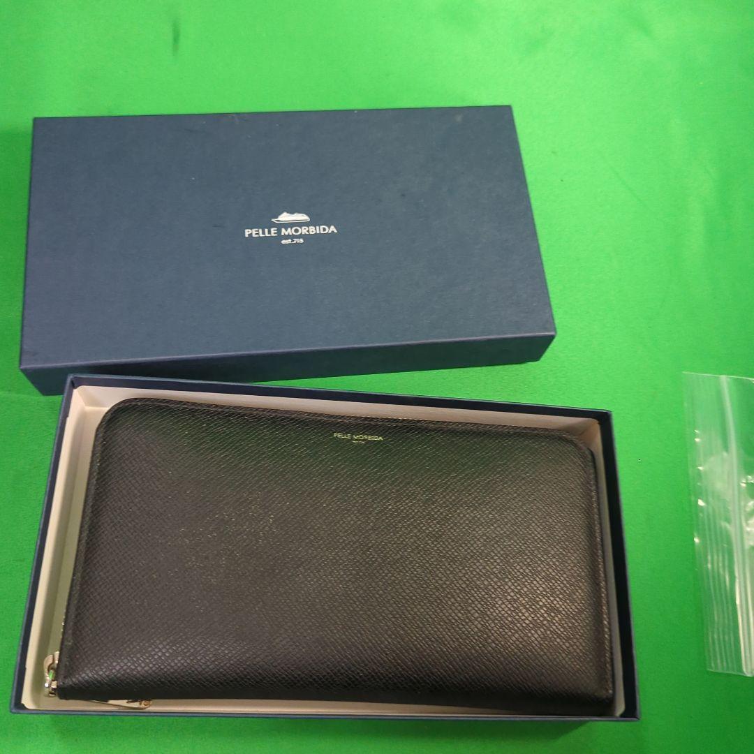 PELLE MORBIDA ブラック 長財布　Barca　ラウンドファスナー