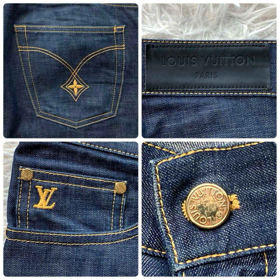 美品】ルイヴィトン デニムパンツ 38 刺繍ロゴ フランス製 モノグラム