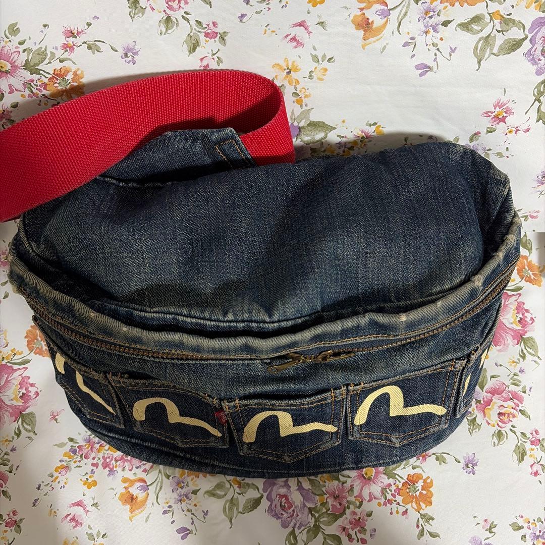 EVISU ボディバック 希少エビスヤ赤タブ かもめ 5ポケット エヴィス