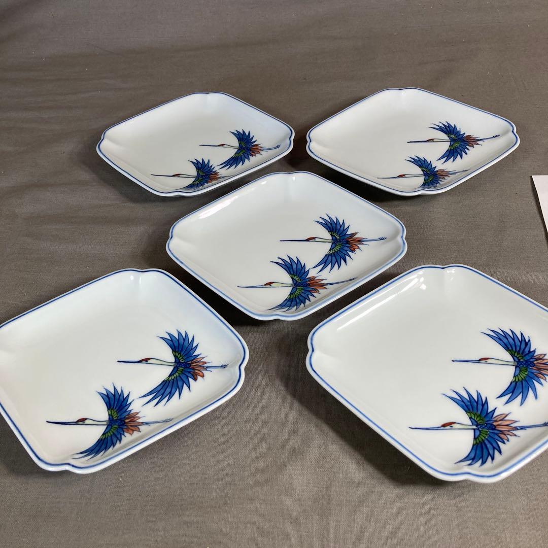 源右衛門】古伊万里の伝統 日本の名窯 舘林源右衛門作 染錦双鶴文 菱形