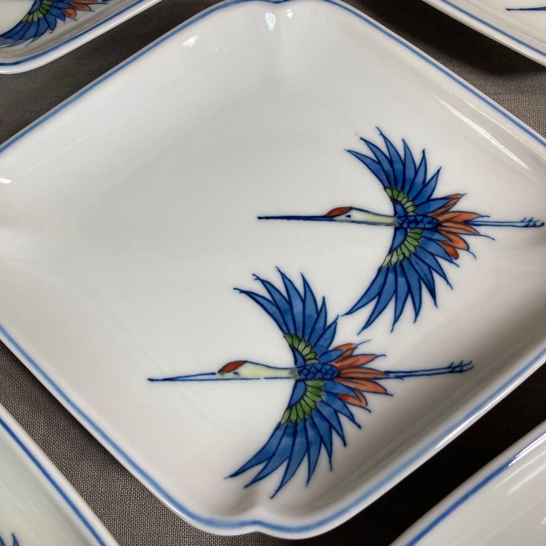 源右衛門】古伊万里の伝統 日本の名窯 舘林源右衛門作 染錦双鶴文 菱形