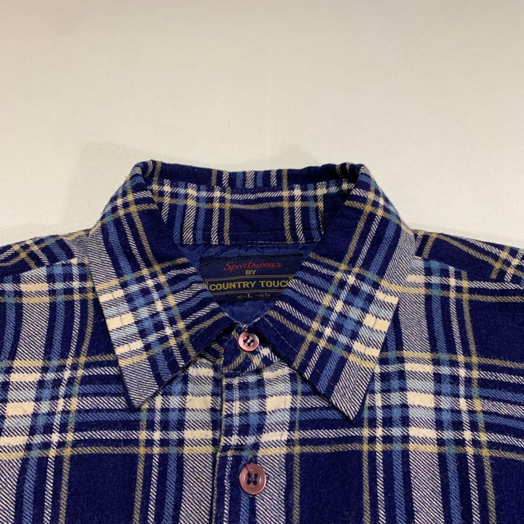 80s キルティング ネルシャツ 台湾製 ボックス丈 シアーズ jcペニー