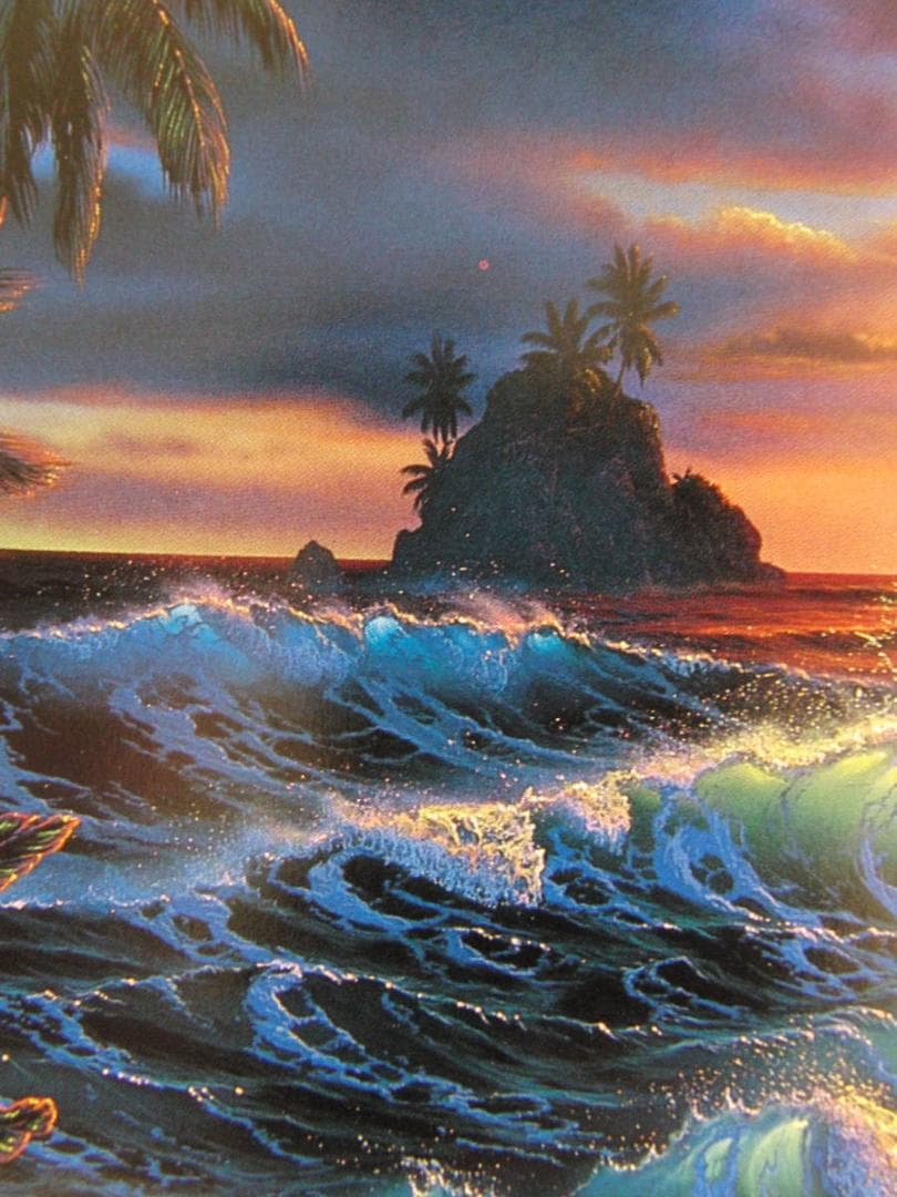 クリスチャン・ラッセン、【ハワイアン ドーン】、希少な額装用画集