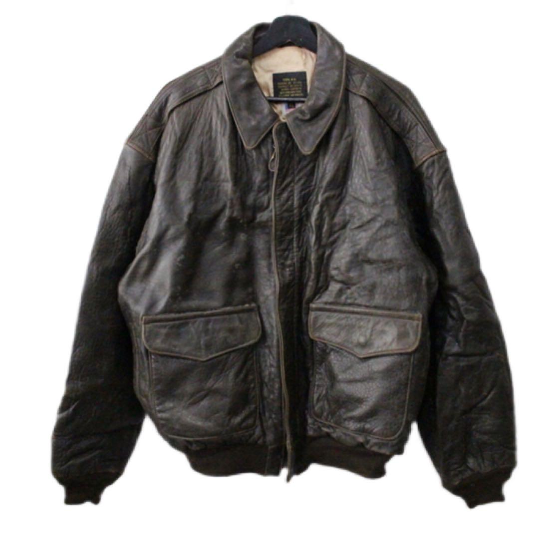 90sビンテージ AVIREX レザージャケット A-2タイプUSA製ブラウン AVIREX アヴィレックス 90's AVIREX A-2 TYPE 90年代 90s フライト