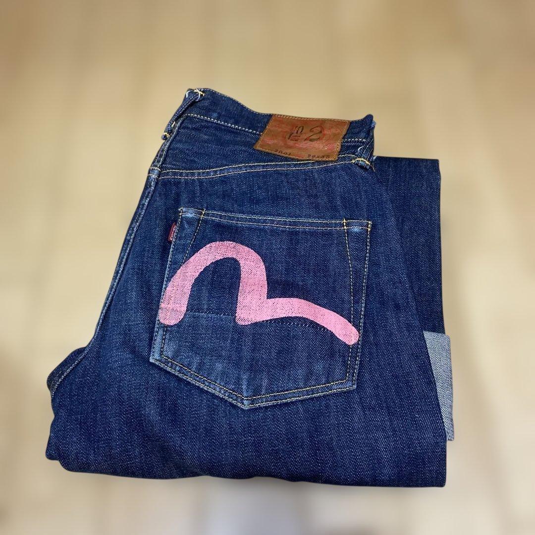 Evisu パンツピンクカモメ 初期 evisu donna ピンクカモメ W29 エヴィス 濃紺 赤耳 平成 - メルカリ