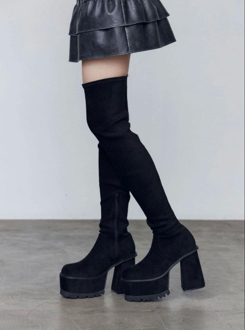 ま*る様 【EMODA】スクエアフィットロングブーツ Sサイズ