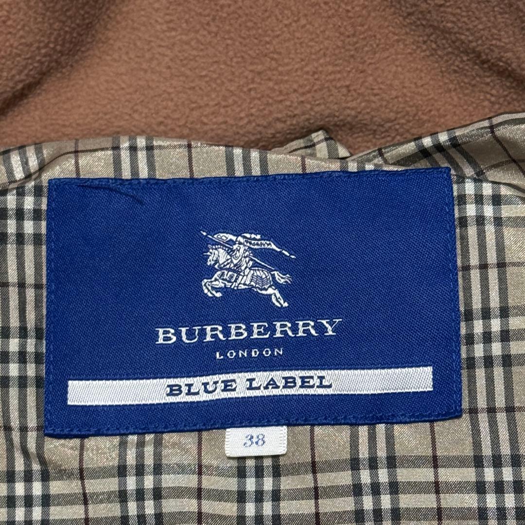 美品 バーバリー ブルーレーベル ラクーンファー ダウンコート