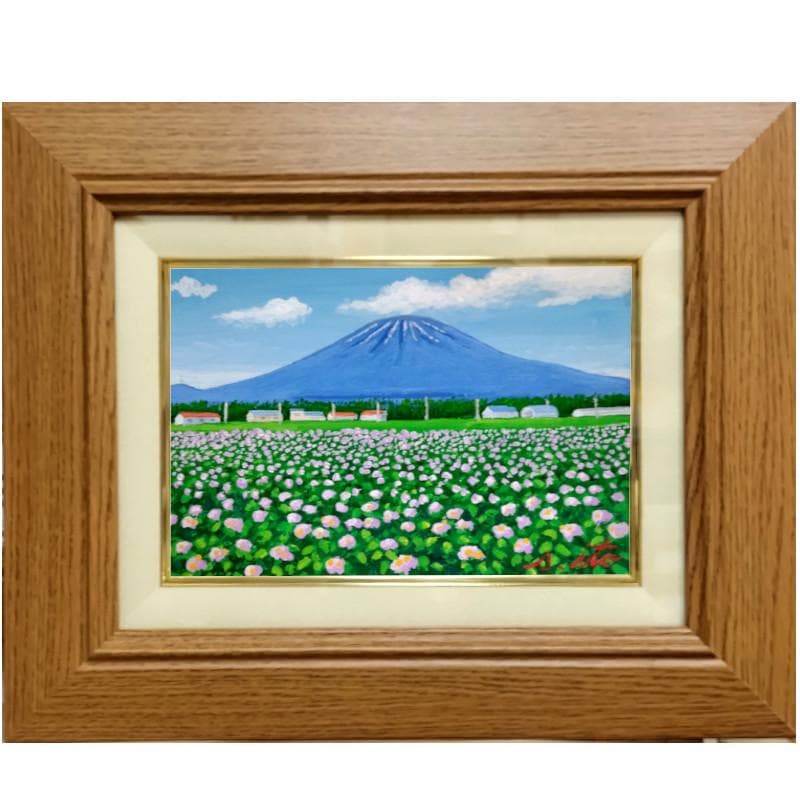 ☆伊藤正一☆「ジャガイモの花（俱知安町）」アクリル画　サイズSM