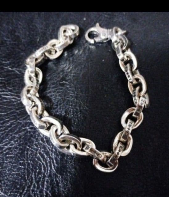 新品　約22cm　ペーパーチェーンブレスレット　silver925