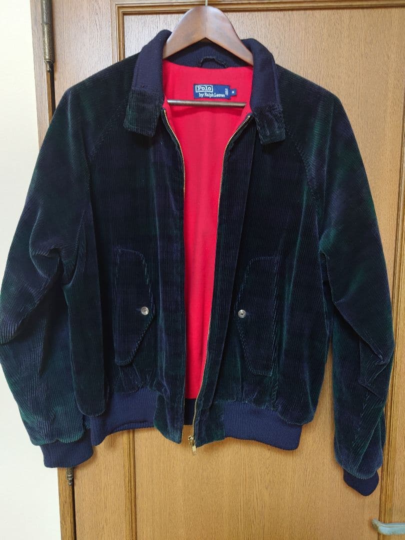 ポロ　ラルフローレン　コーデュロイ　マドラス柄　90年代　緑