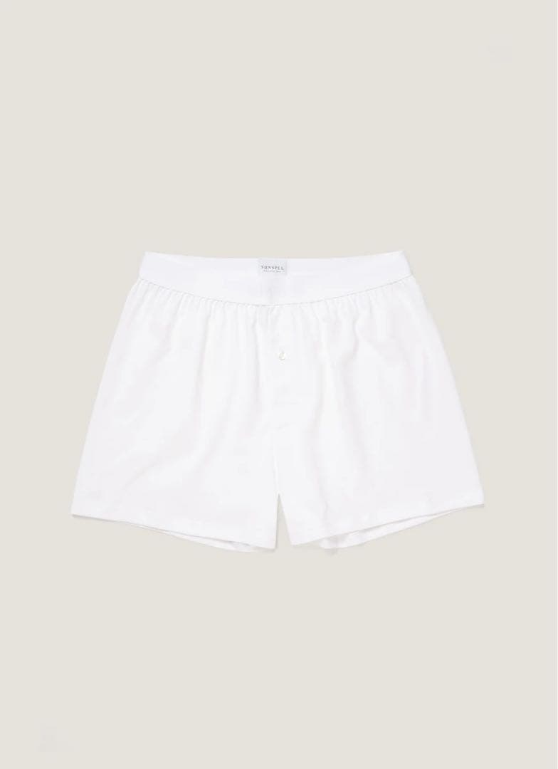 SUNSPEL スーパーファインコットン 1ボタンショーツ S ホワイト 2枚