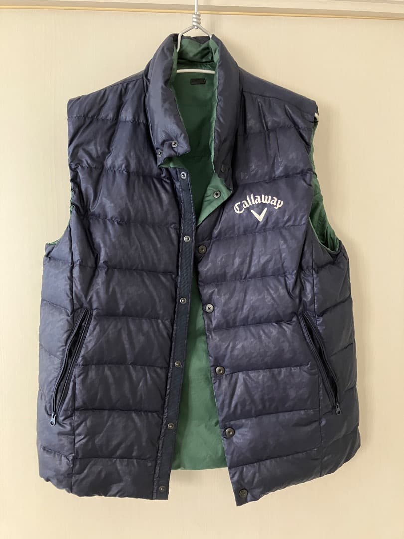 Callaway キャロウェイリバーシブルダウンベスト ネイビー/グリーン