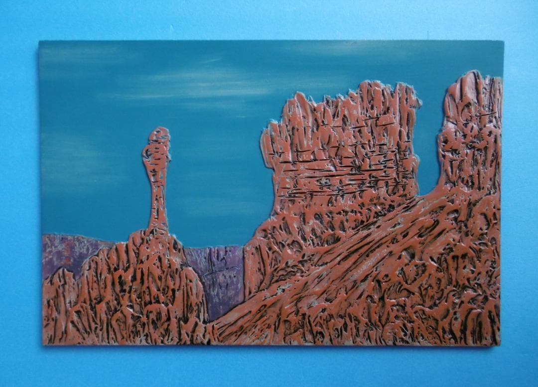 日本画 うるし 漆画 「グランドキャニオン」 1983 白翁作