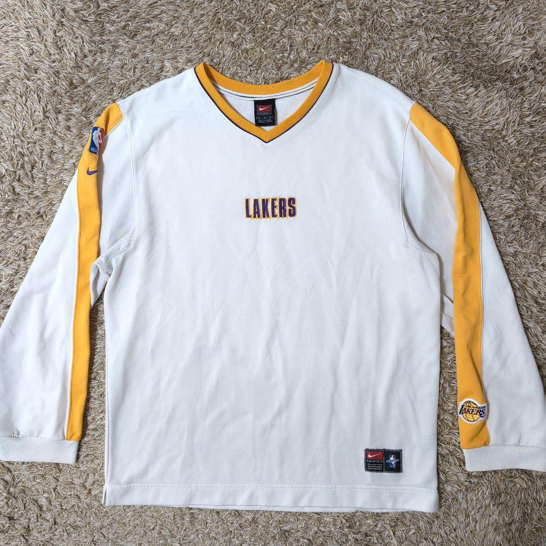 NIKE LAKERS レイカーズ 長袖 Vネック ウェア バスケ スウェットM