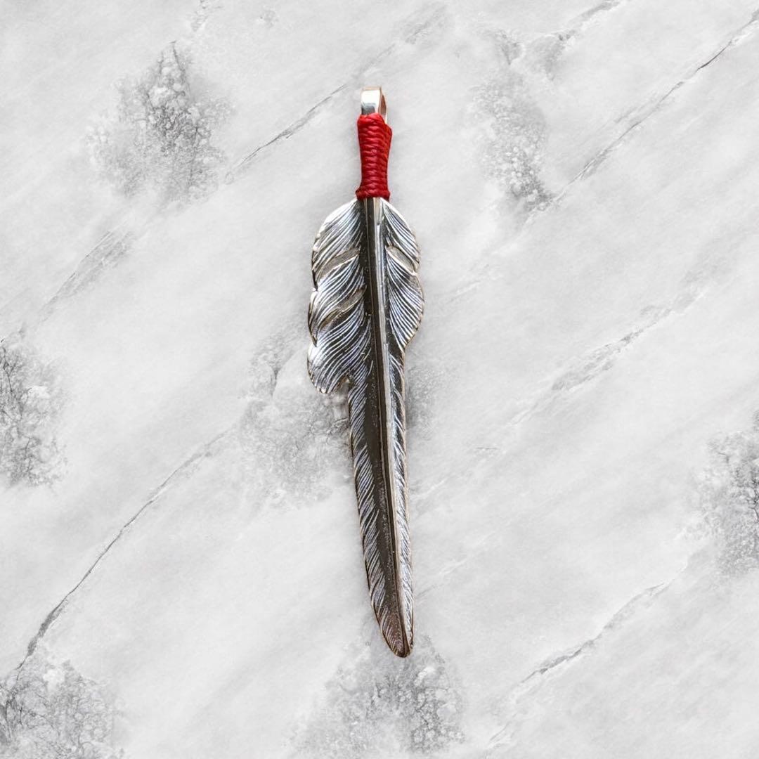 Larry smith 紐巻き風切りフェザーLサイズ　ペンダント ラリースミス (LARRY SMITH) KAZEKIRI FEATHER PENDANT No.30, LARGE