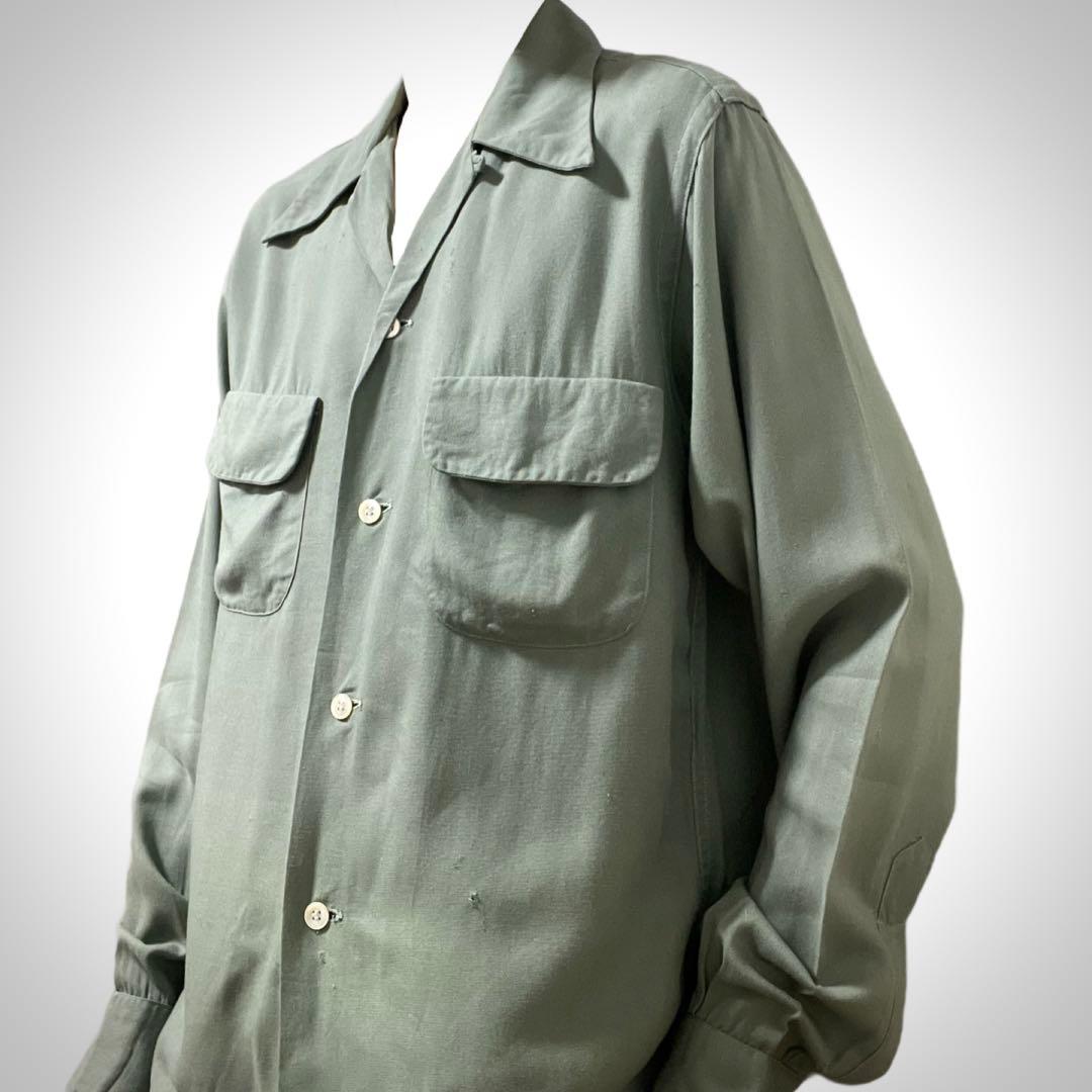 入手困難 激レア 40s 50s ビンテージ レーヨンシャツ 開襟 長袖 USA