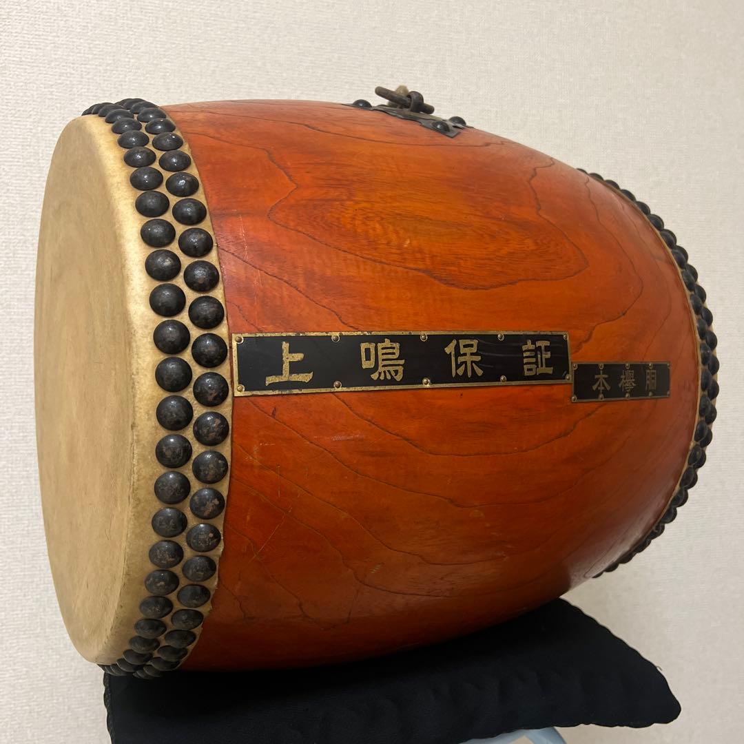 岡田屋布施　和太鼓 長胴太鼓　本欅胴　一尺一寸　胴高42cm