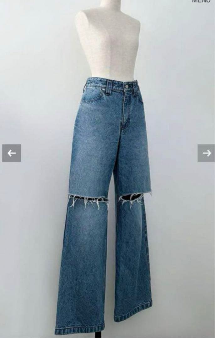 sheller シェリエOKAYAMA Crash flare denim