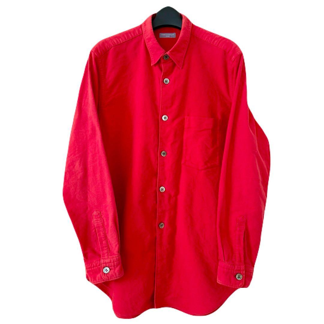 週末限定セール❗️コムデギャルソン田中オム　ネルシャツ　赤 希少カラー 週末限定セール❗️コムデギャルソン田中オム ネルシャツ