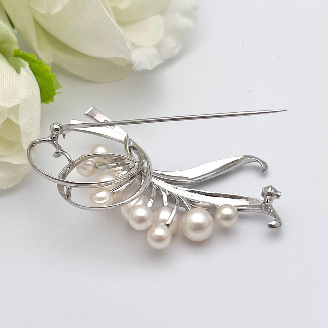 ☆美品☆ミキモト シルバー パール ブローチ 皇室御用達ブランド