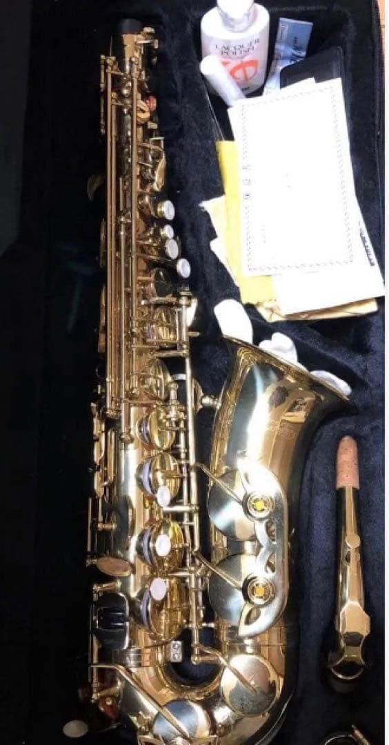 サックス本体 ゴールド クリーニング用品付き