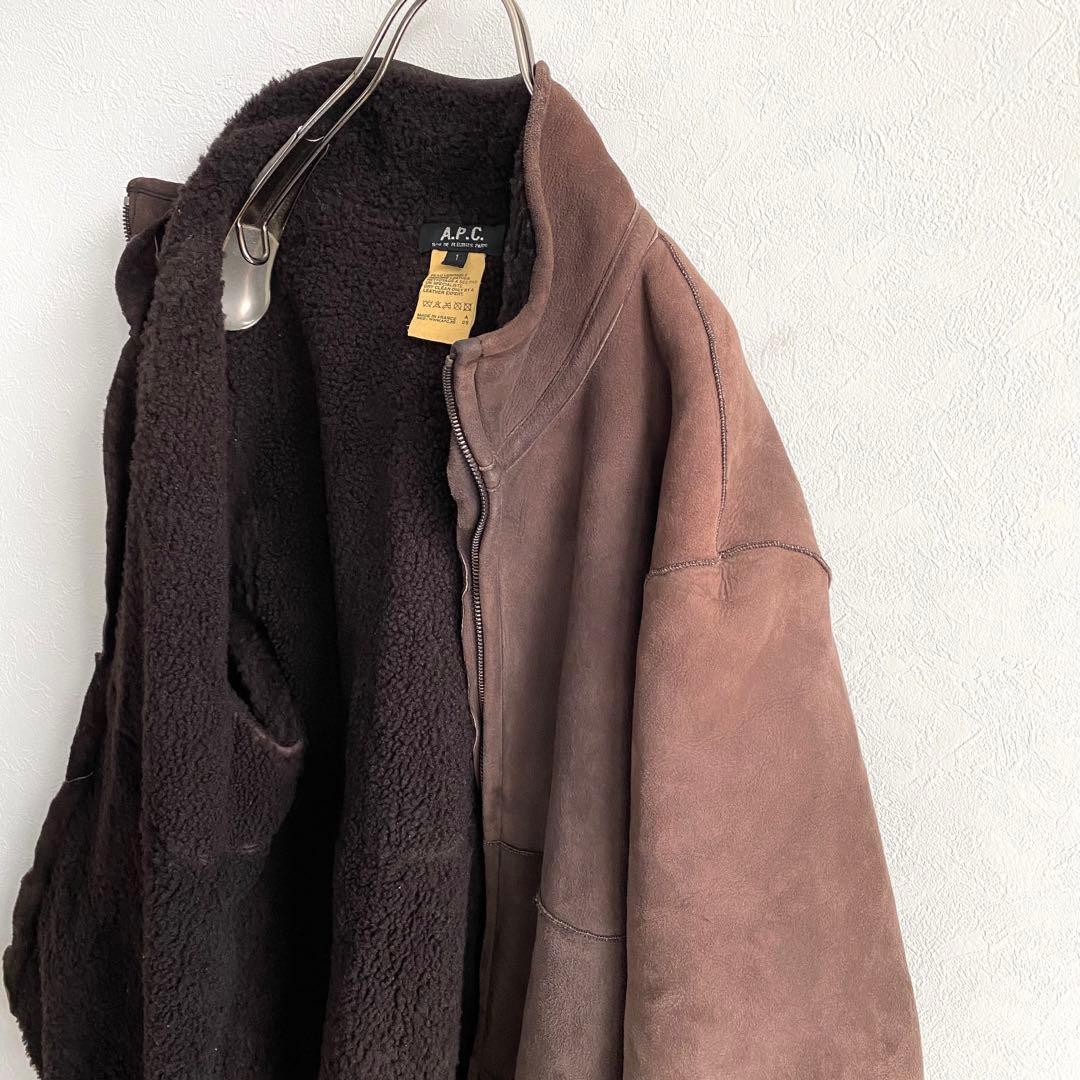 フランス製 古着 90's APC ムートンジャケット リアルレザー - メルカリ