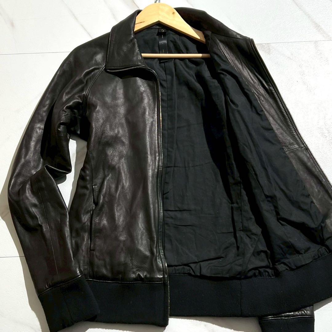 wjk ダブルジェイケイ シングルライダースジャケット ラムレザー ブラック S