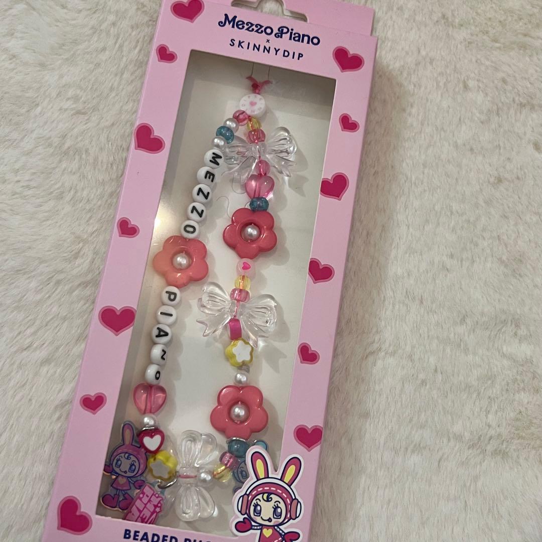 SKINNYDIP ベリエちゃん メゾピアノ ビーズフォンストラップ
