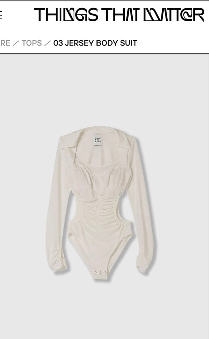 THINGS THAT MATTER ジャージーボディスーツ　白 THINGS THAT MATTER（シングス ザット マター） tシャツ JERSEY BODY