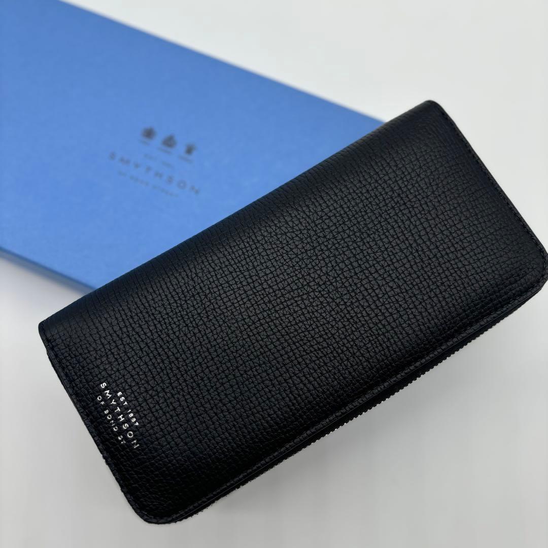 【未使用品】 SMYTHSON スマイソン ラウンドファスナー長財布 ブラック