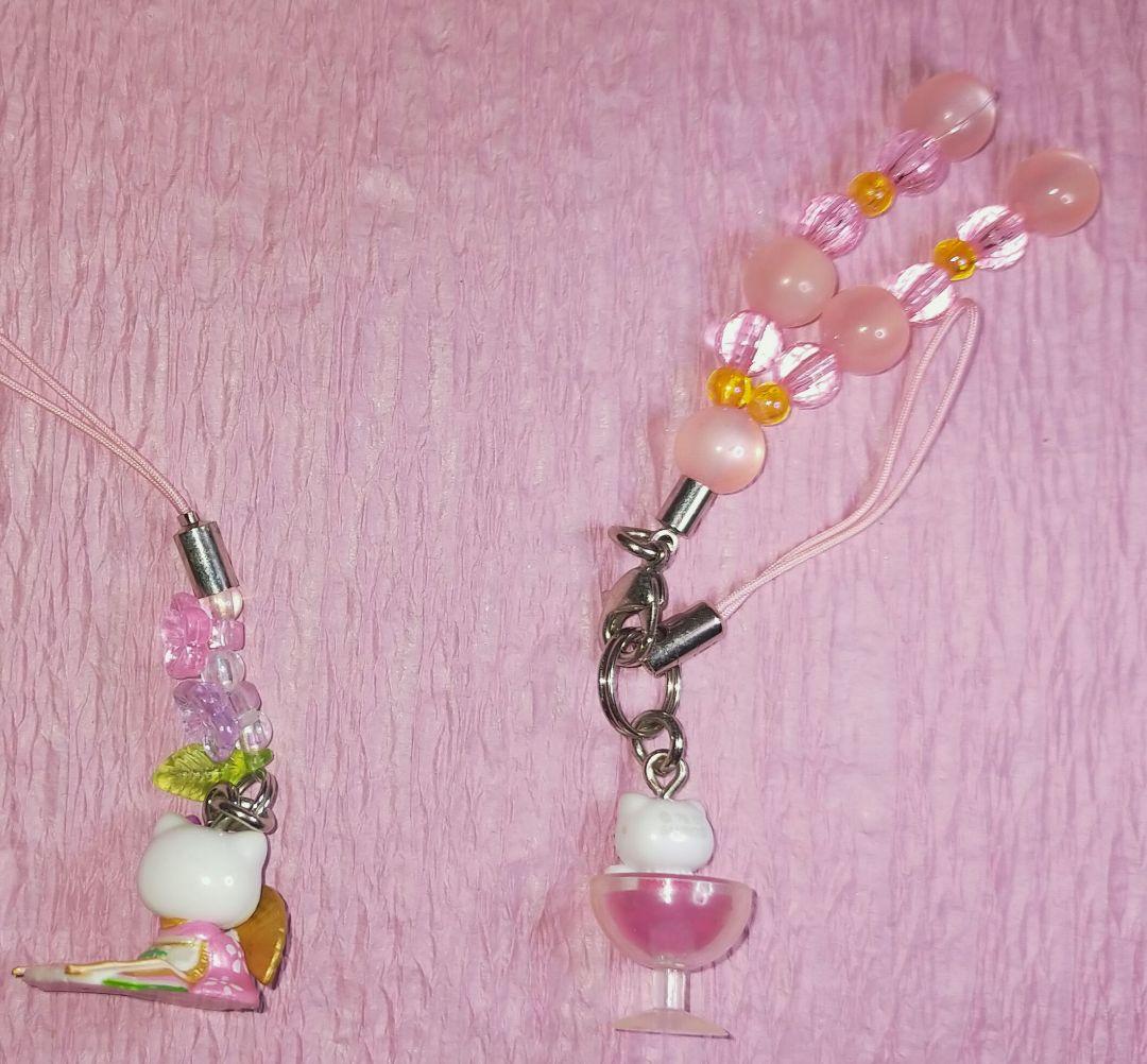 希少】ご当地キティ 根付 ストラップ 2点セット 成田限定 桜 十二単