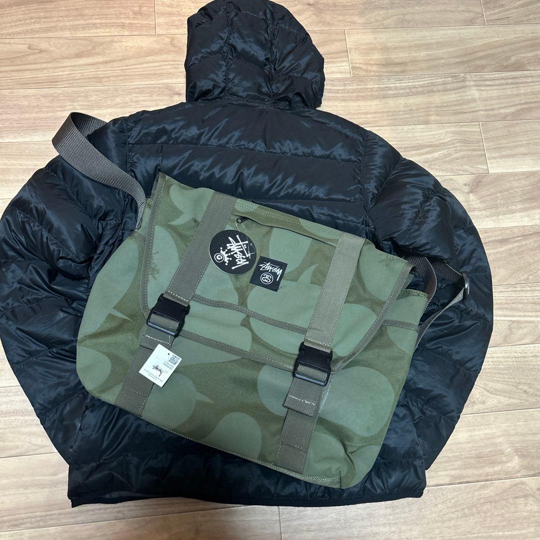 old stussy ステューシー　オリーブ　メッセンジャーバッグ　古着　y2k