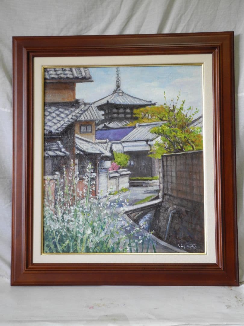 油絵法輪寺風景