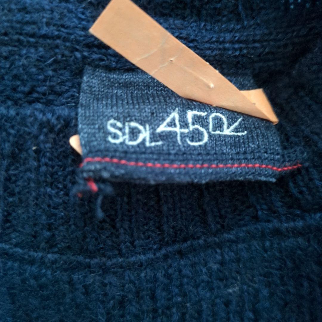 美品【45r】シェットランド超ガーゼのビッグスリット NAVY