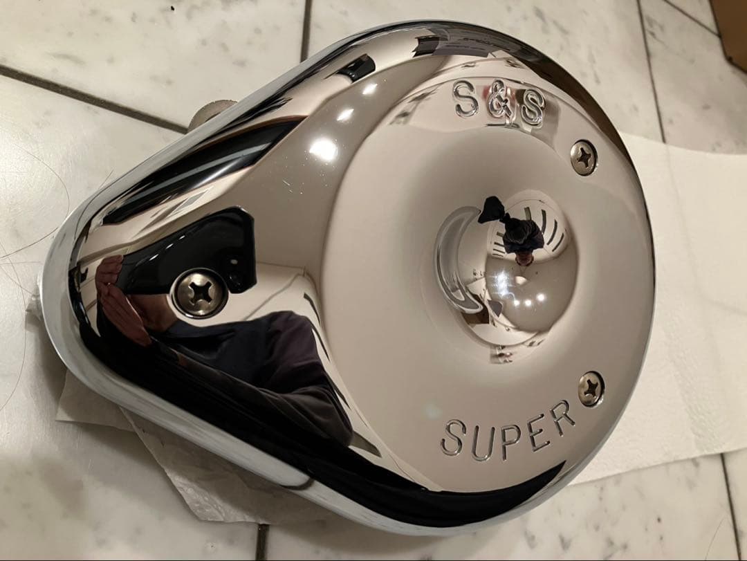 S&Sティアドロップエアクリーナカバー クローム