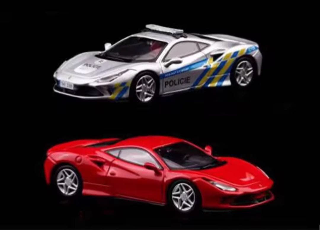 【2台セット】フェラーリ F8 レッド / 警察仕様 1/64